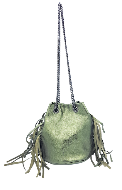 Sac bourse Anoki en cuir irisé ~ Kaki