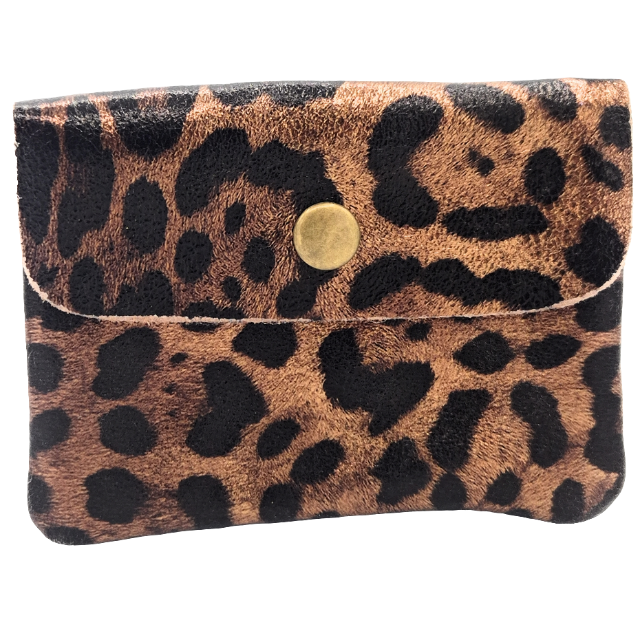 Aponi Iridescent Leather Purse ~ Leopard