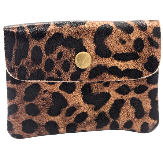 Aponi Iridescent Leather Purse ~ Leopard