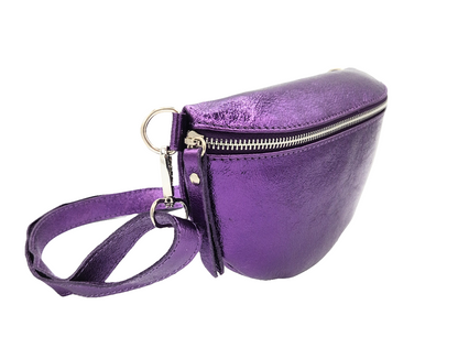 Dyani Iridescent Leather Fanny Pack ~ Purple