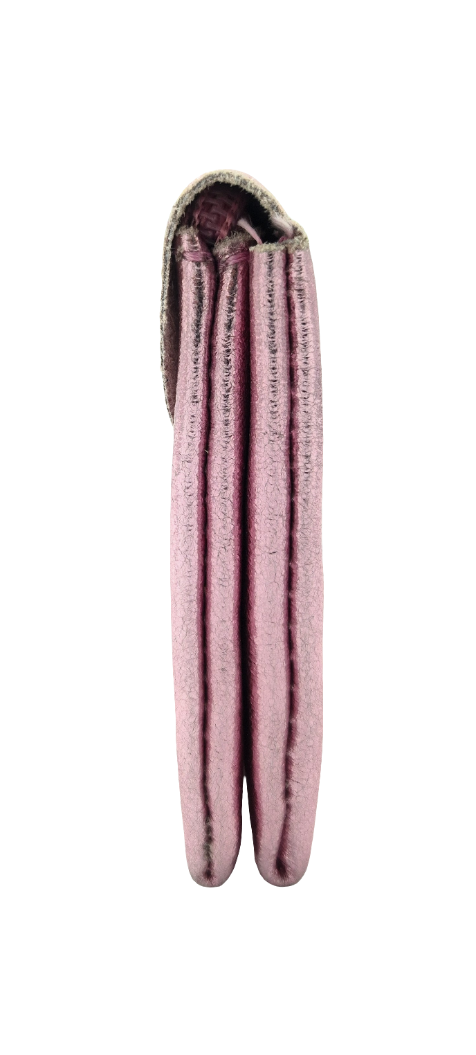 Porte-monnaie Aquene en cuir irisé ~ Rose pâle