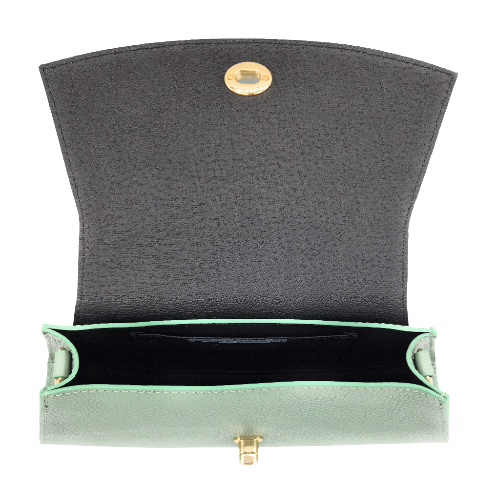 Paco Leather Half Moon Shoulder Bag ~ Almond Green