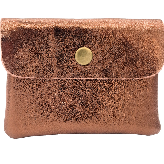 Aponi iridescent leather purse ~ Bronze