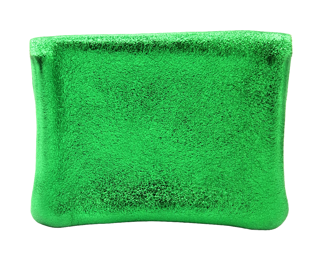 Aponi iridescent leather purse ~ Emerald green