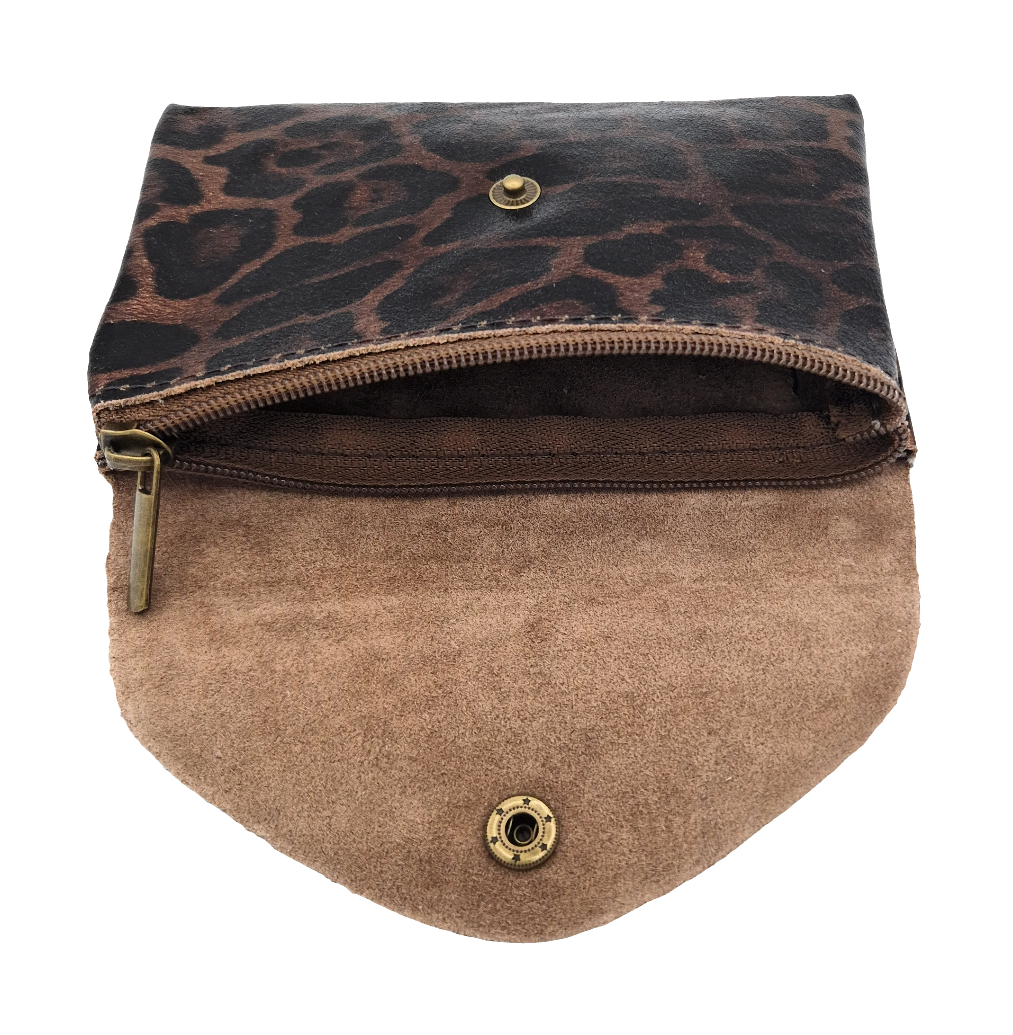 Porte-monnaie Aquene en cuir irisé ~ Leopard