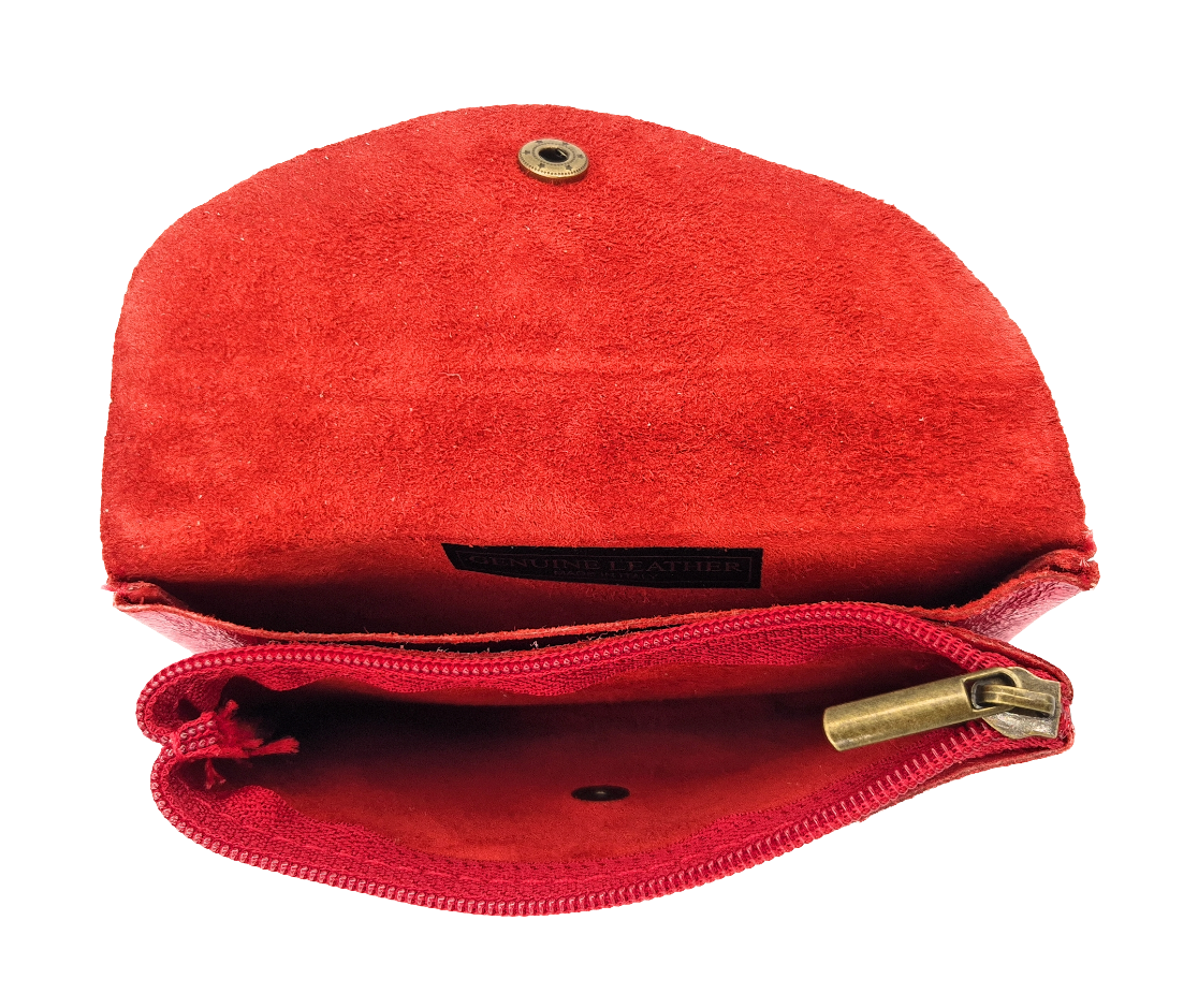 Aquene iridescent leather purse ~ Red 