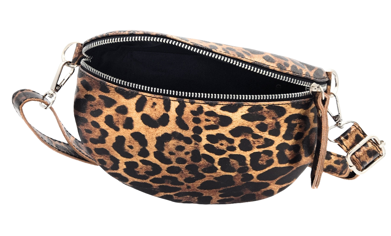 Sac banane en cuir irisé Dyani ~  Léopard