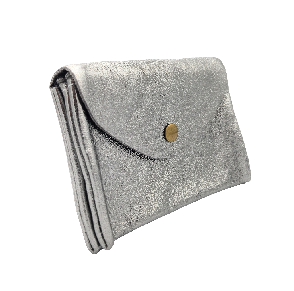 Porte-monnaie Aquene en cuir irisé ~ Argenté