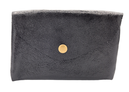 Porte-monnaie Aquene en cuir irisé ~ Noir