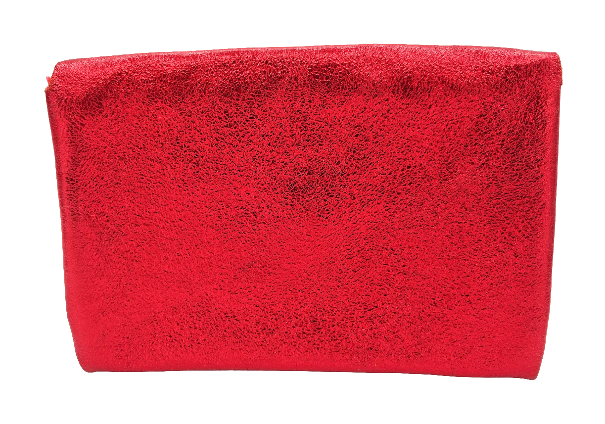 Aquene iridescent leather purse ~ Red 