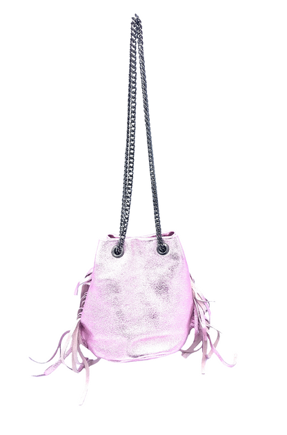 Anoki Iridescent Leather Purse ~ Pale Pink