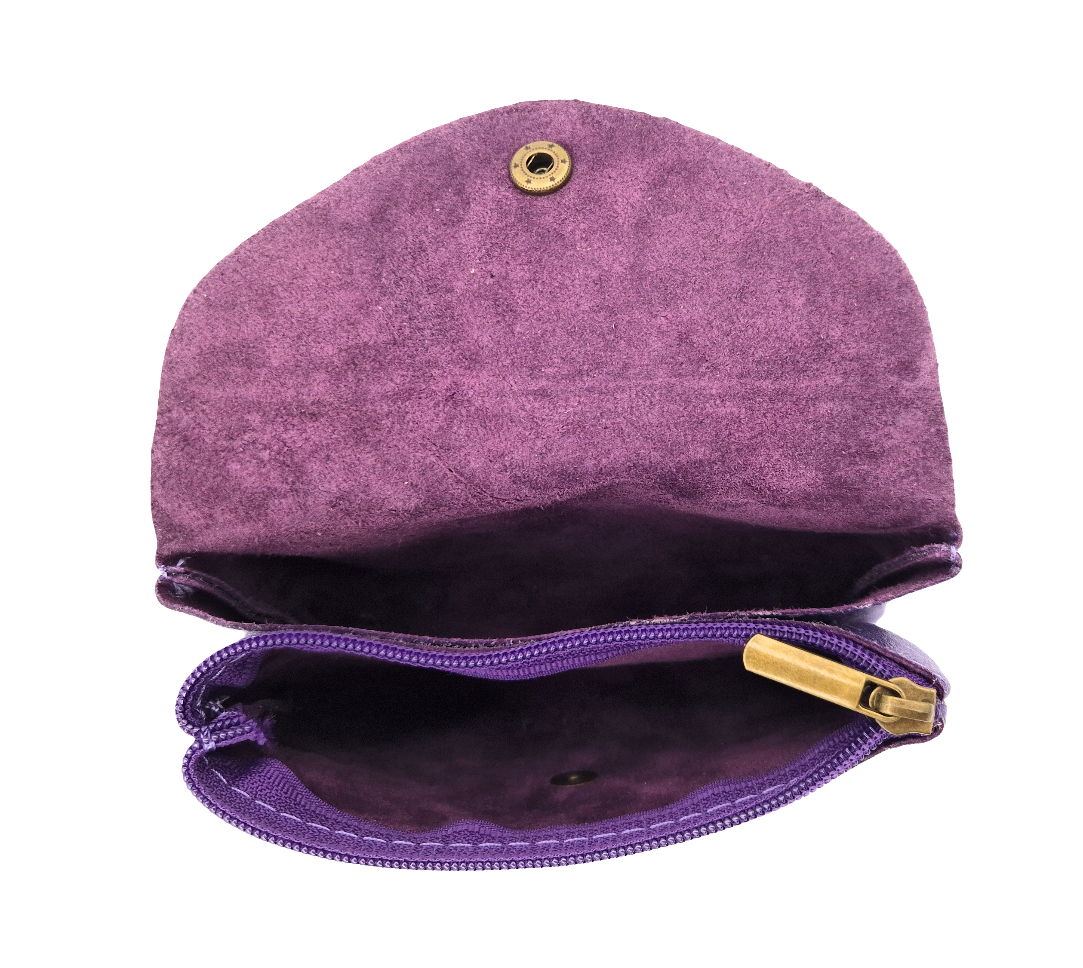 Aquene Iridescent Leather Purse ~ Purple 