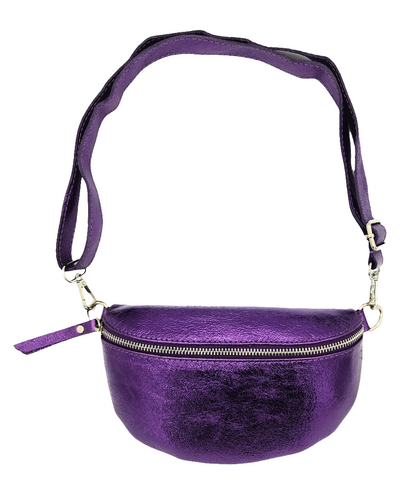 Dyani Iridescent Leather Fanny Pack ~ Purple