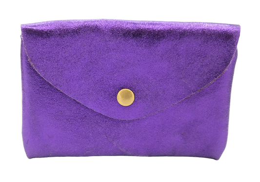Aquene Iridescent Leather Purse ~ Purple 