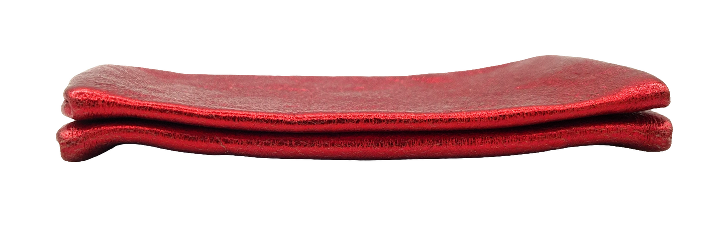 Aquene iridescent leather purse ~ Red 