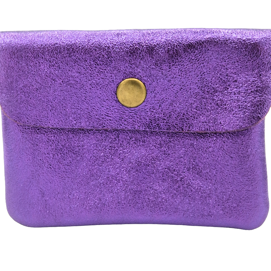 Aponi iridescent leather purse ~ Purple