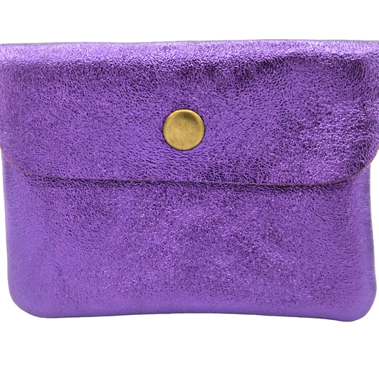 Aponi iridescent leather purse ~ Purple