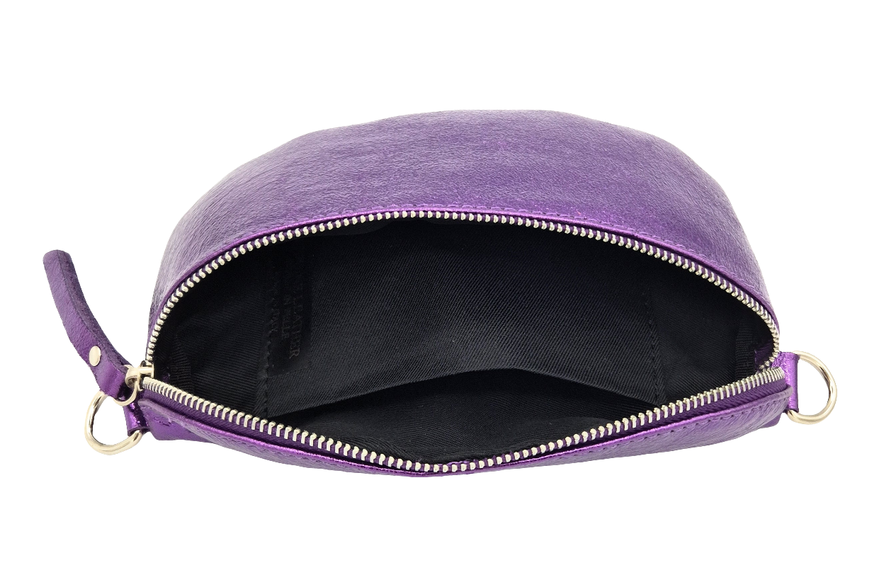 Dyani Iridescent Leather Fanny Pack ~ Purple