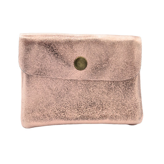Aponi iridescent leather purse ~ Champagne