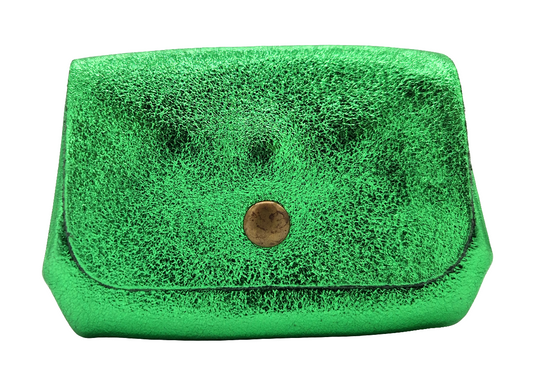 Etania Iridescent Leather Purse ~ Emerald Green 
