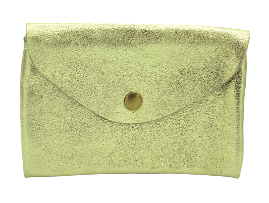 Aquene Iridescent Leather Purse ~ Gold 