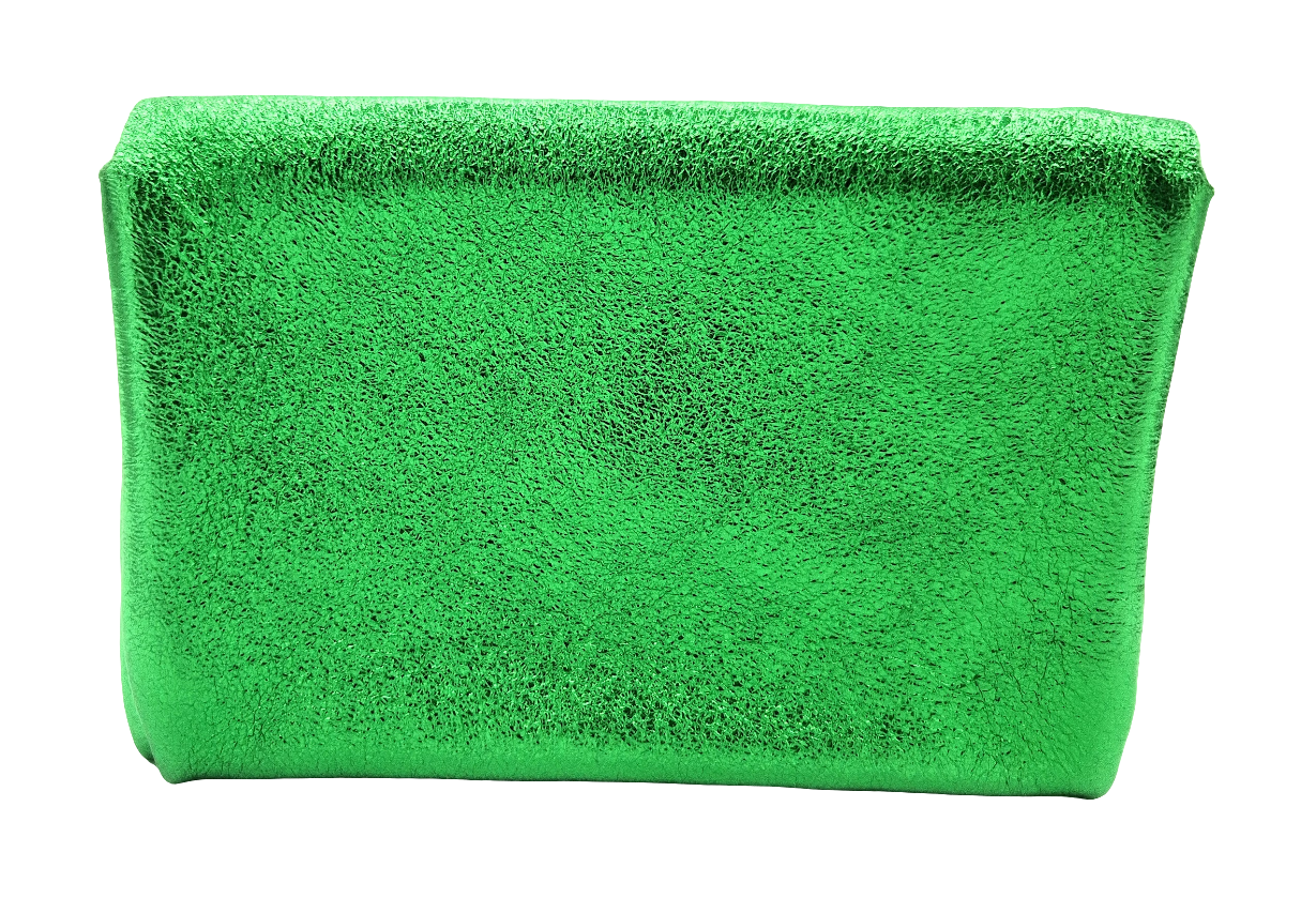 Aquene Iridescent Leather Purse ~ Emerald Green 