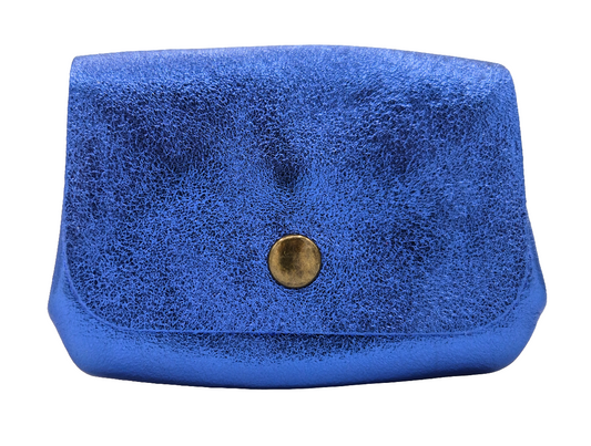 Etania Iridescent Leather Purse ~ Royal Blue 