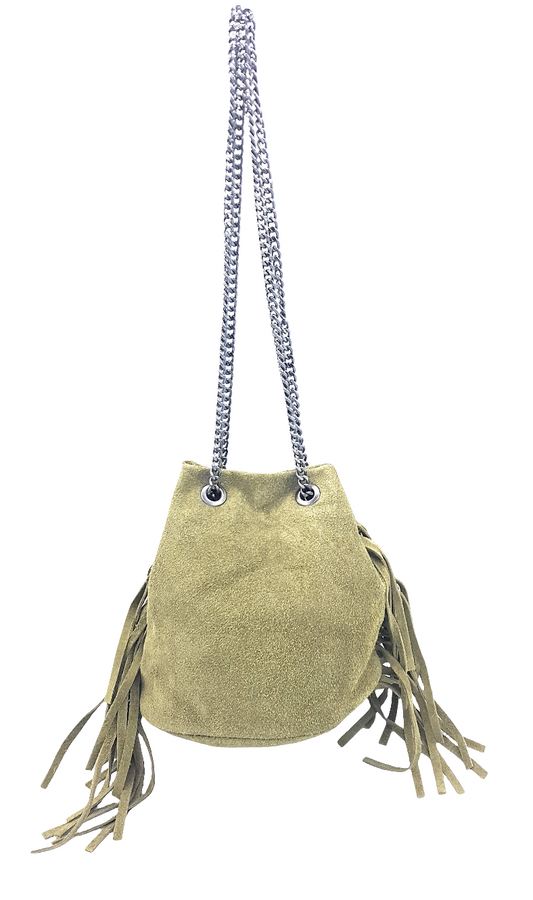 Sac bourse Anoki en cuir suèdé ~ Vert Olive