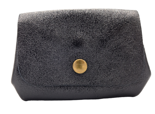Etania Iridescent Leather Purse ~ Black 