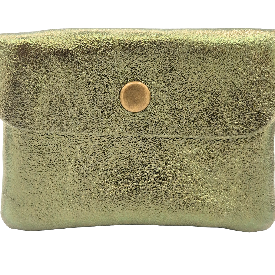 Aponi iridescent leather purse ~ Khaki