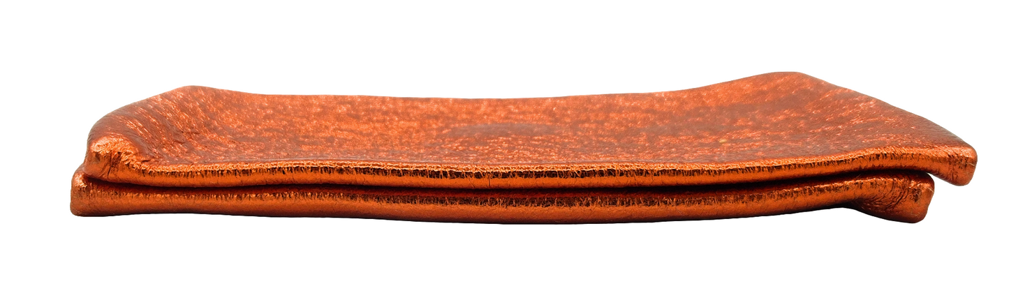 Porte-monnaie Aquene en cuir irisé ~ Orange