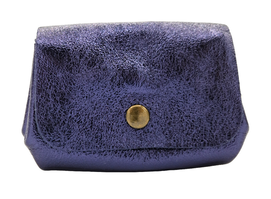 Etania Iridescent Leather Purse ~ Midnight Blue 