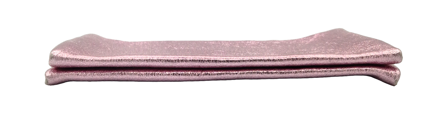 Porte-monnaie Aquene en cuir irisé ~ Rose pâle