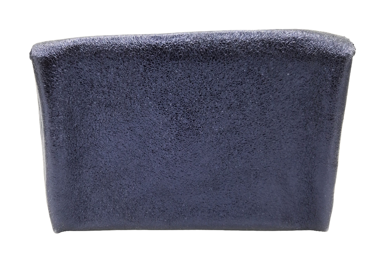 Porte-monnaie Aquene en cuir irisé ~ Bleu marine