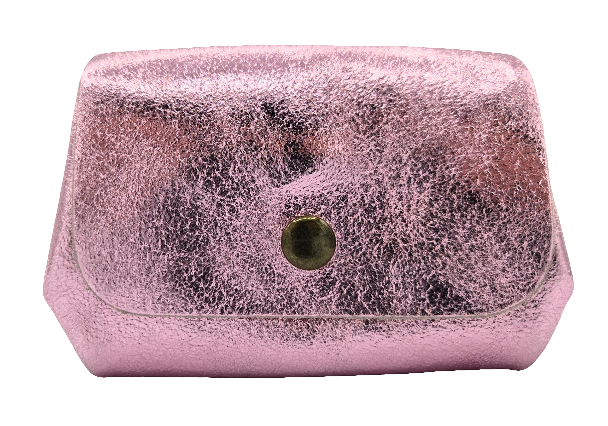 Etania Iridescent Leather Purse ~ Pale Pink 