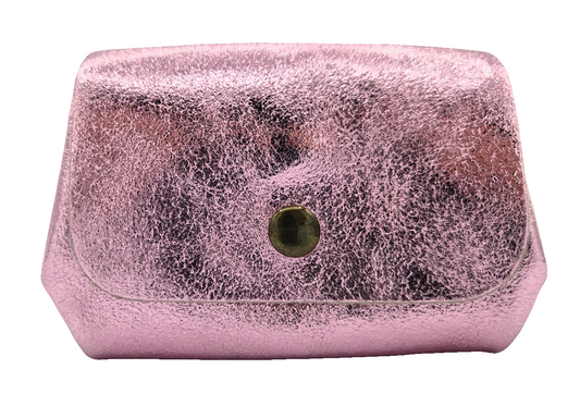 Etania Iridescent Leather Purse ~ Pale Pink 
