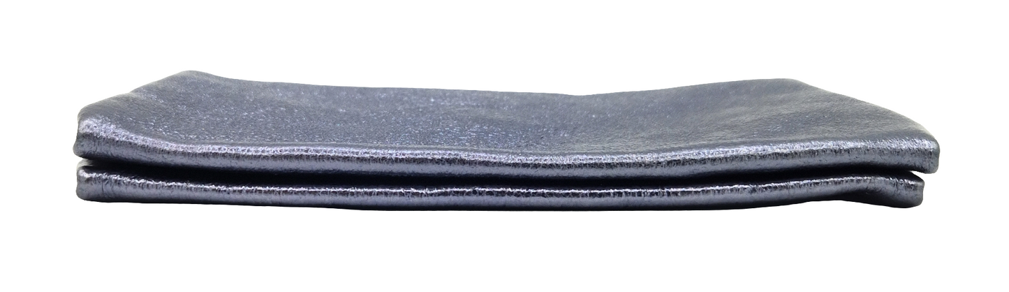 Porte-monnaie Aquene en cuir irisé ~ Bleu jean