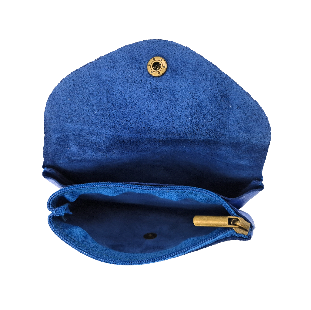 Porte-monnaie Aquene en cuir irisé ~ Bleu royale