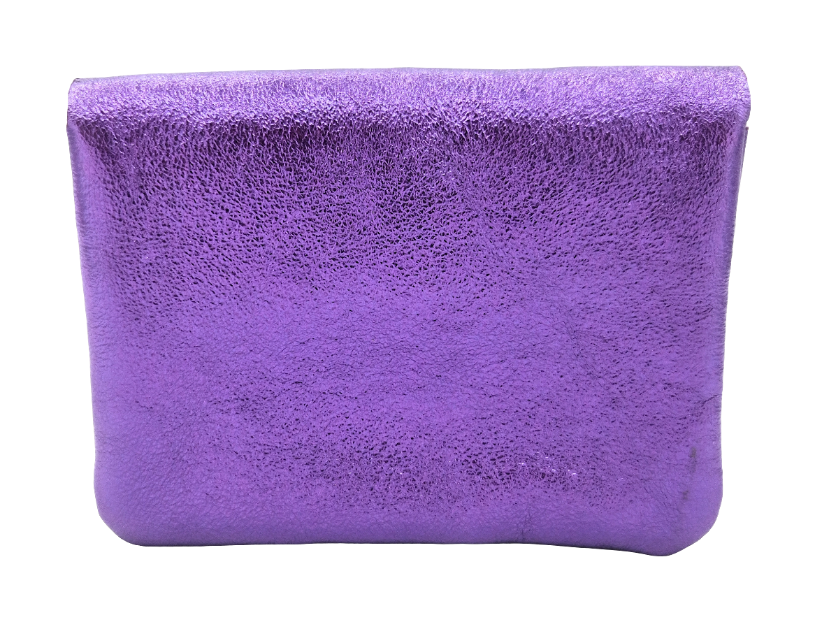 Aponi iridescent leather purse ~ Purple