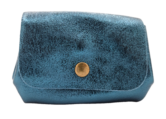 Etania Iridescent Leather Purse ~ Duck Blue 