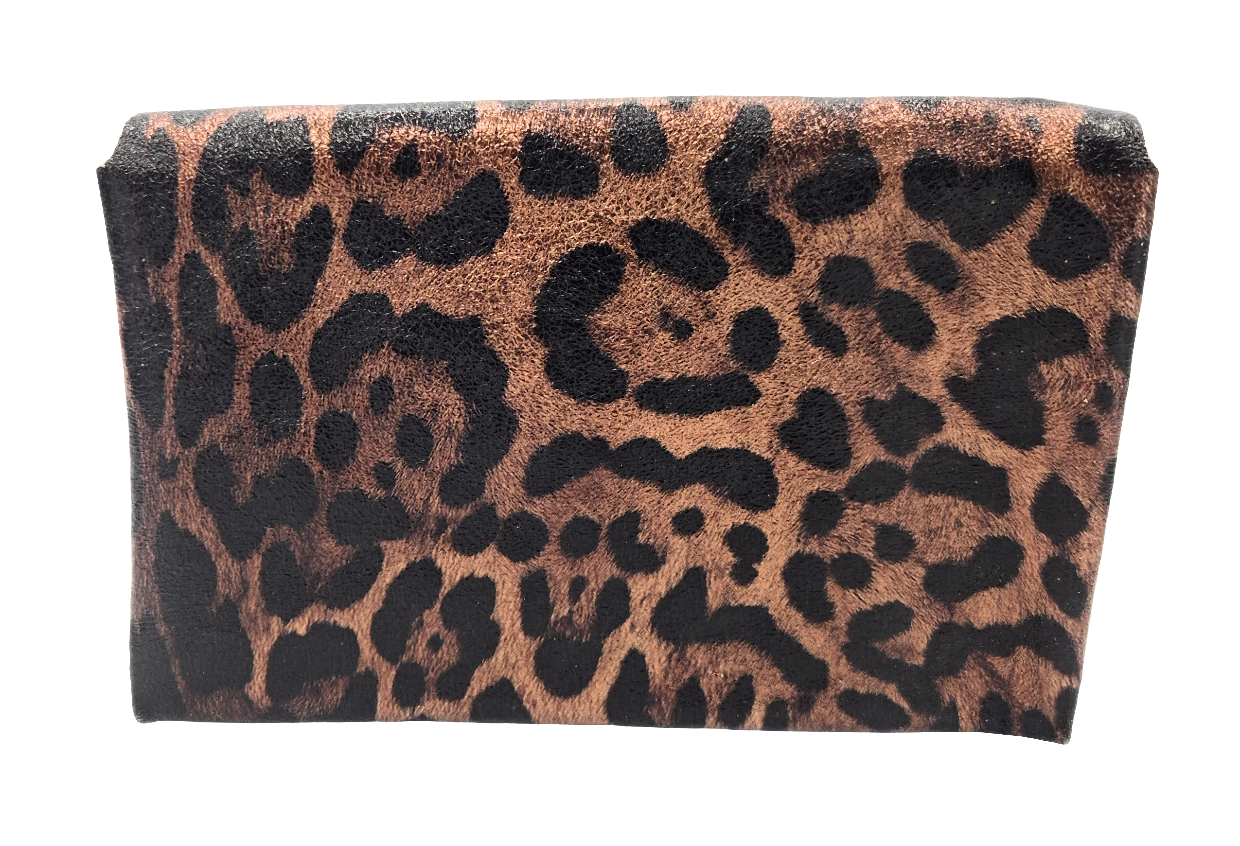 Porte-monnaie Aquene en cuir irisé ~ Leopard