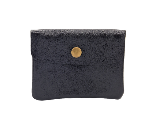 Aponi iridescent leather purse ~ Black