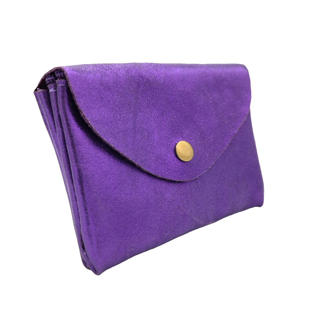 Aquene Iridescent Leather Purse ~ Purple 