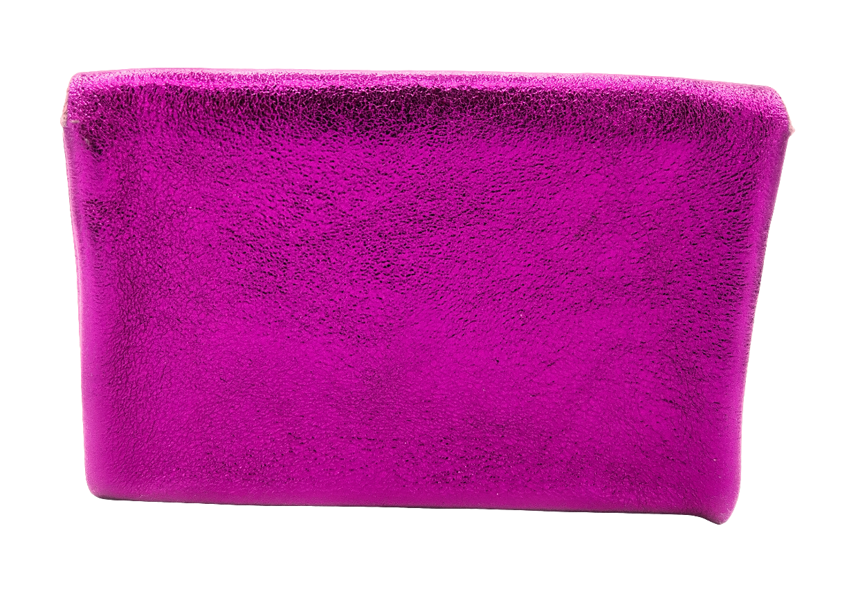 Porte-monnaie Aquene en cuir irisé ~ Fushia