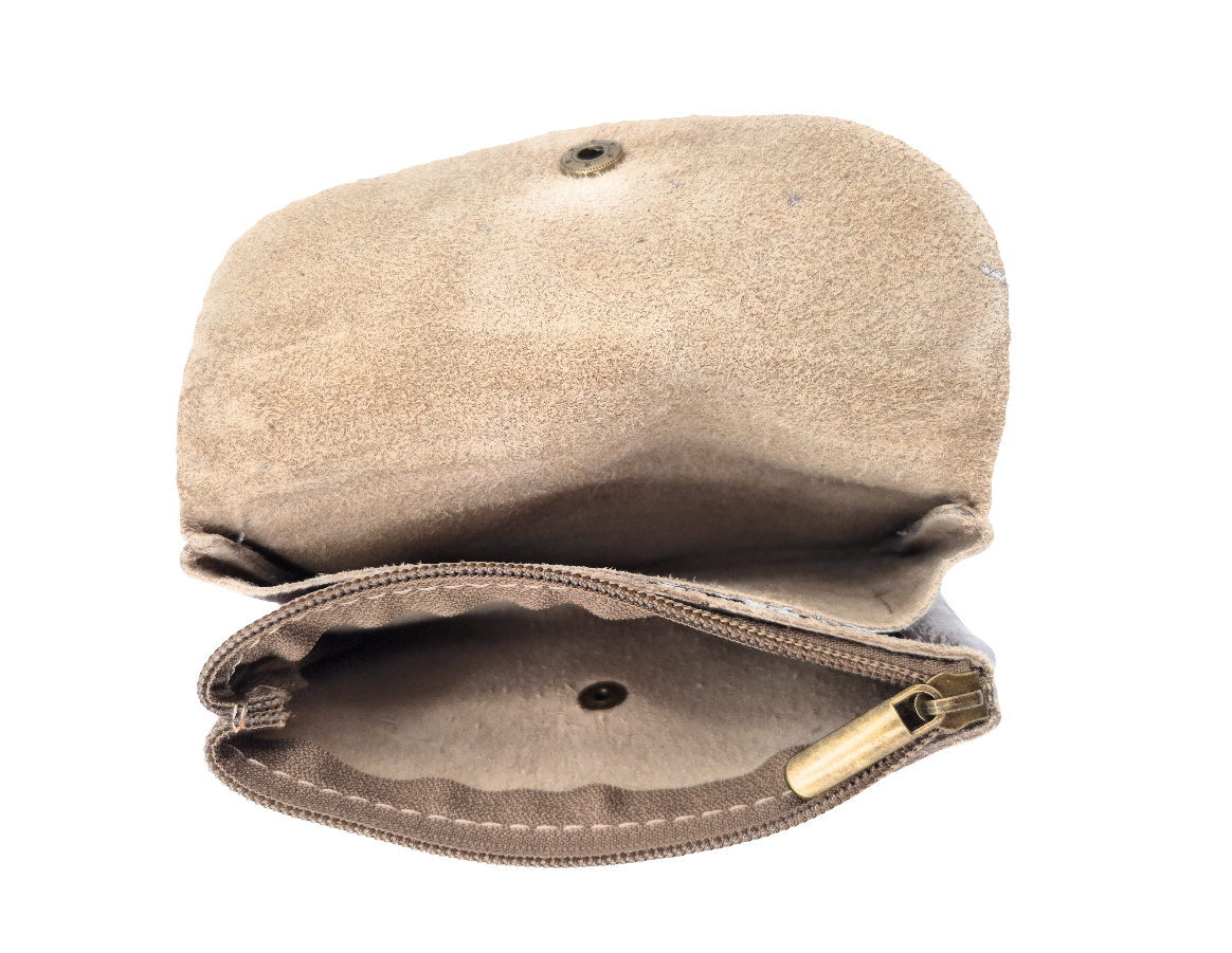 Aquene Iridescent Leather Coin Purse ~ Pewter 