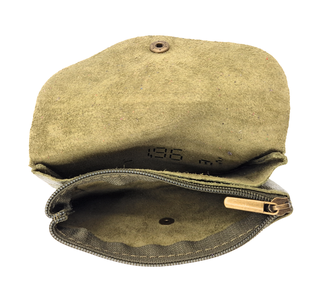 Aquene iridescent leather purse ~ Khaki 