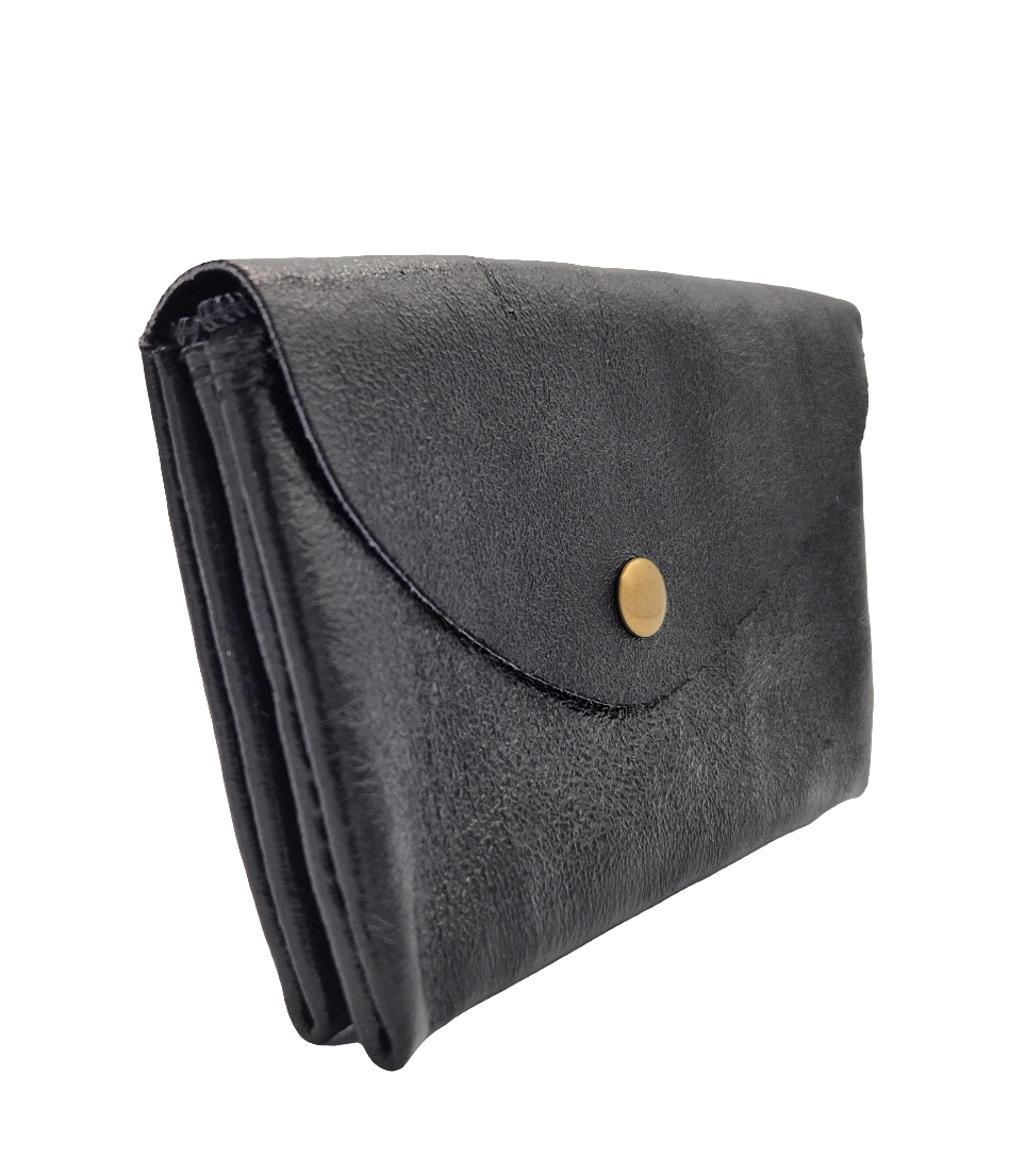Porte-monnaie Aquene en cuir irisé ~ Noir