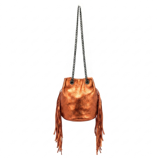 Anoki Iridescent Leather Purse ~ Orange