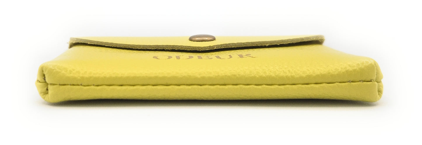 Porte-cartes Nita en cuir ~ Jaune citron