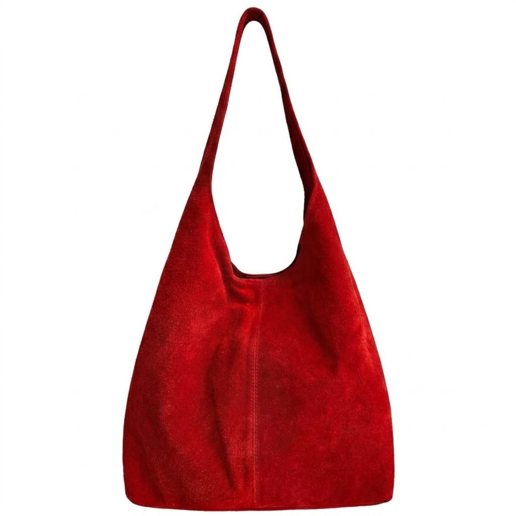 Sac cabas hobo cuir suédé Lulu ~ Rouge